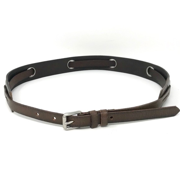 BCBGMaxAzria Genuine Leather Grommet Belt XS/S